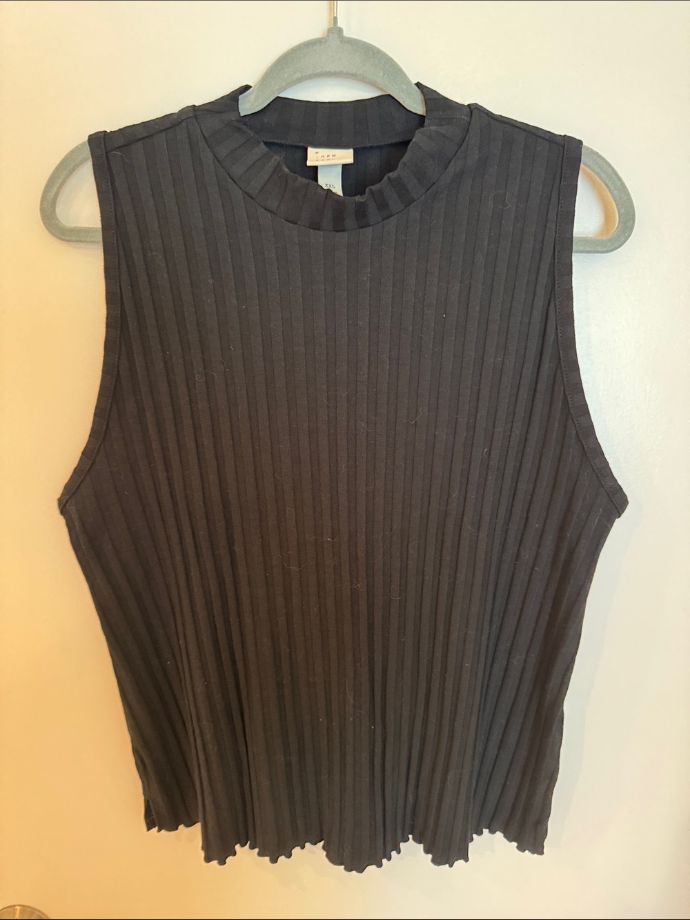 NEW a new day Black Ribbed Sleeveless Mock Neck Tank - Picture 4 of 7
